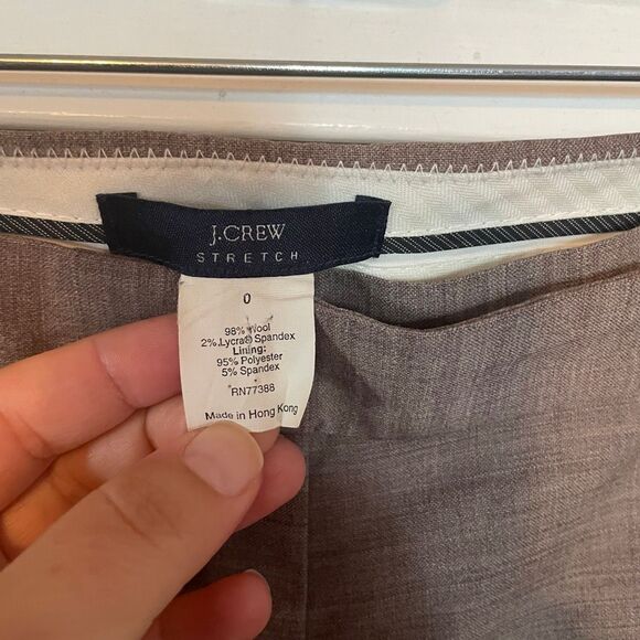 J CREW | tan stretch wool trouser pants 0 - Picture 4 of 9